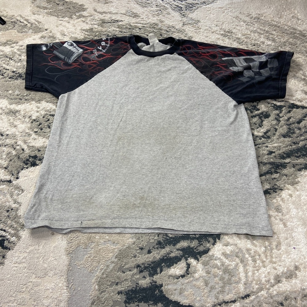 Vintage Y2K NASCAR Everyday Life T Shirt Mens Large Gray Cotton Raglan